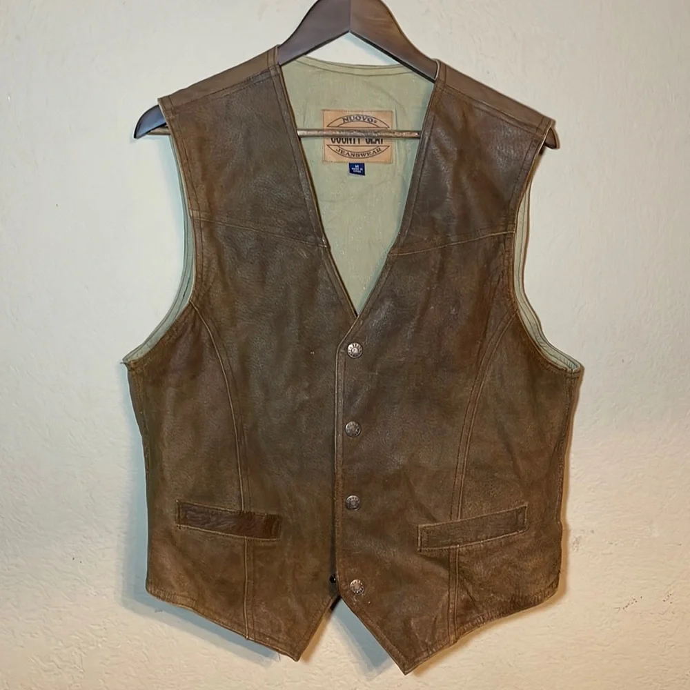 Authentic Western Leather Vest - Picture 2 of 9